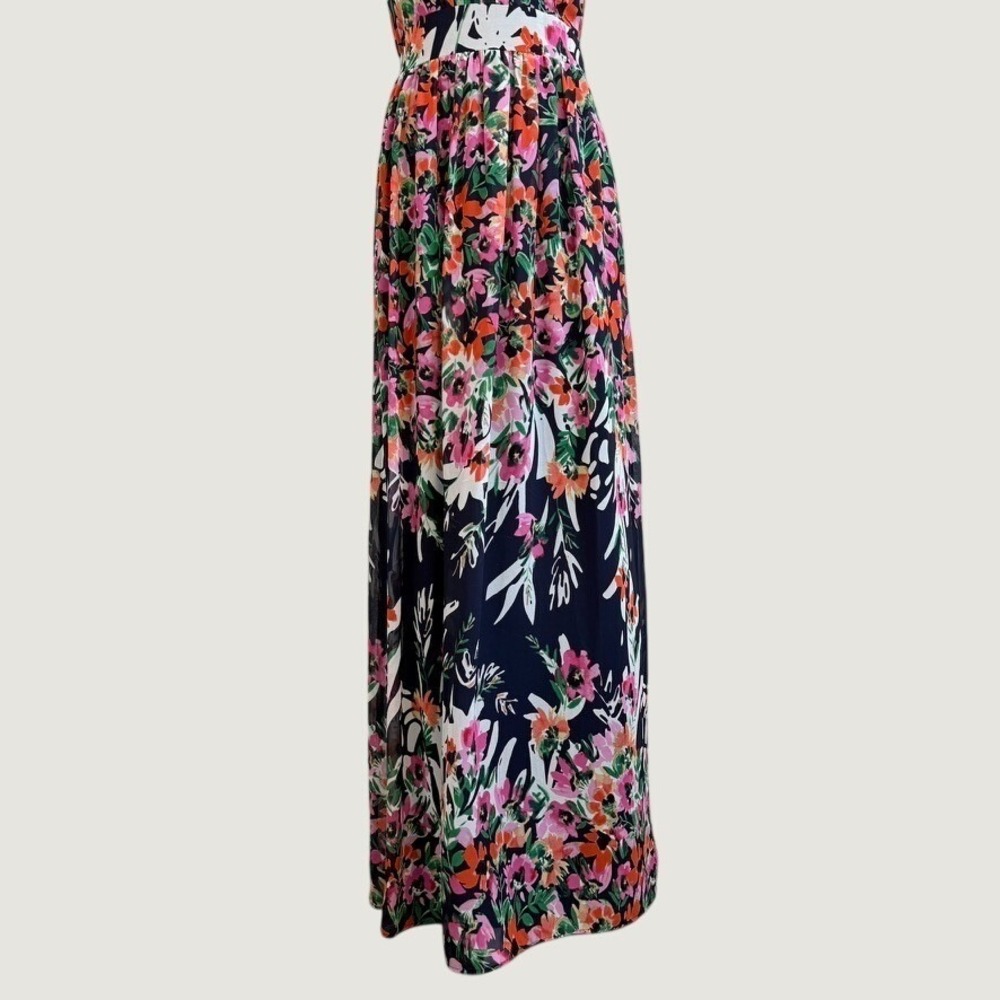 Eliza J Floral Maxi Dress Size 8 Sleeveless Wedding Event Resort - Picture 3 of 10